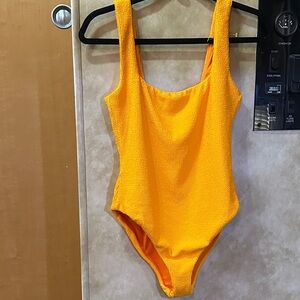 Show Me Your MuMu Orange Textured Swimwear